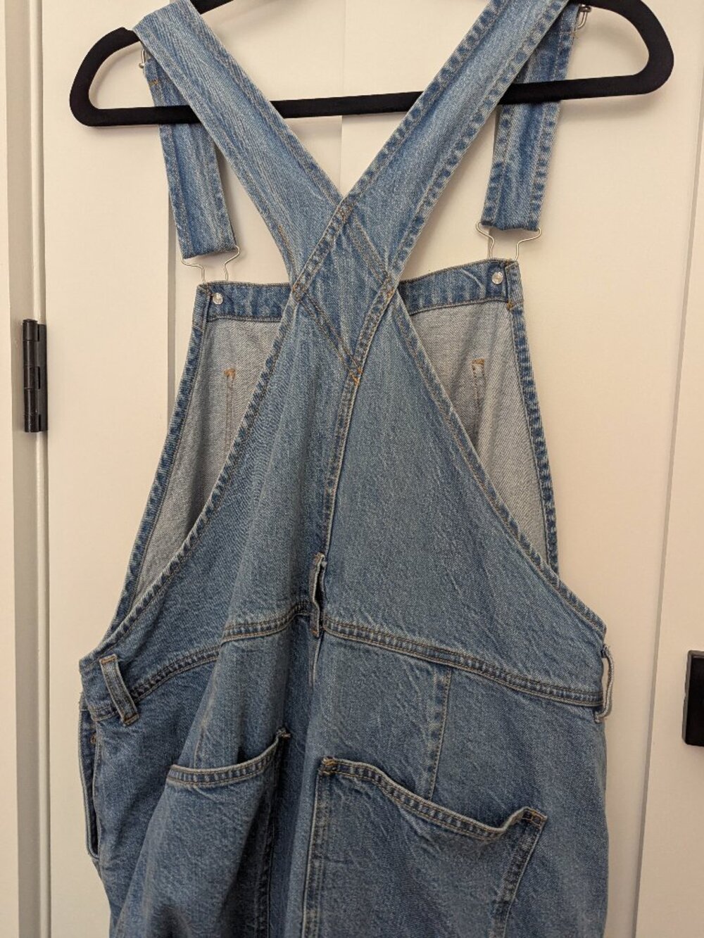 Quince Denim Shortalls Size XL Light Blue - Picture 4 of 4